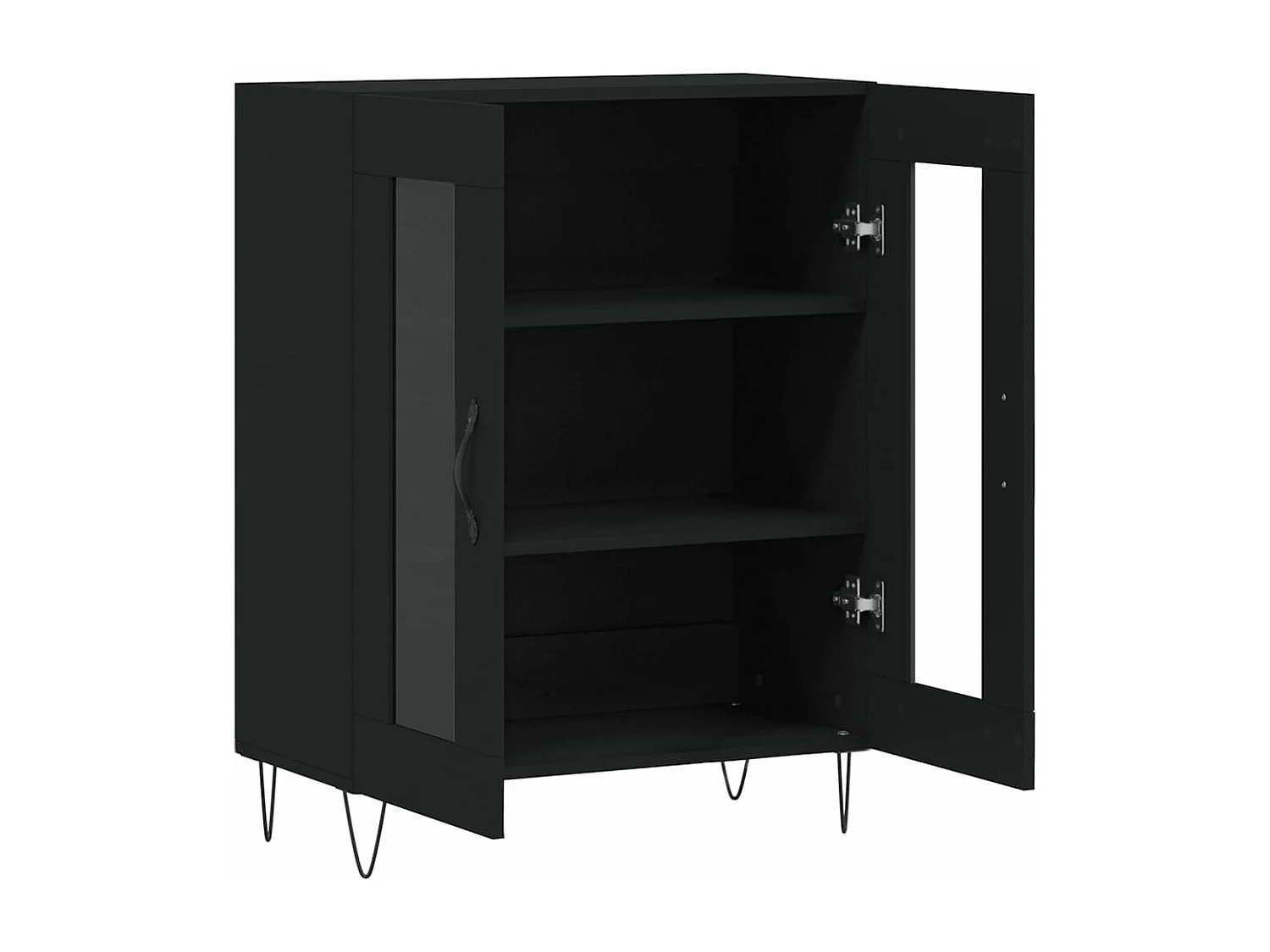 Buffet noir 69,5x34x90 cm bois d'ingénierie