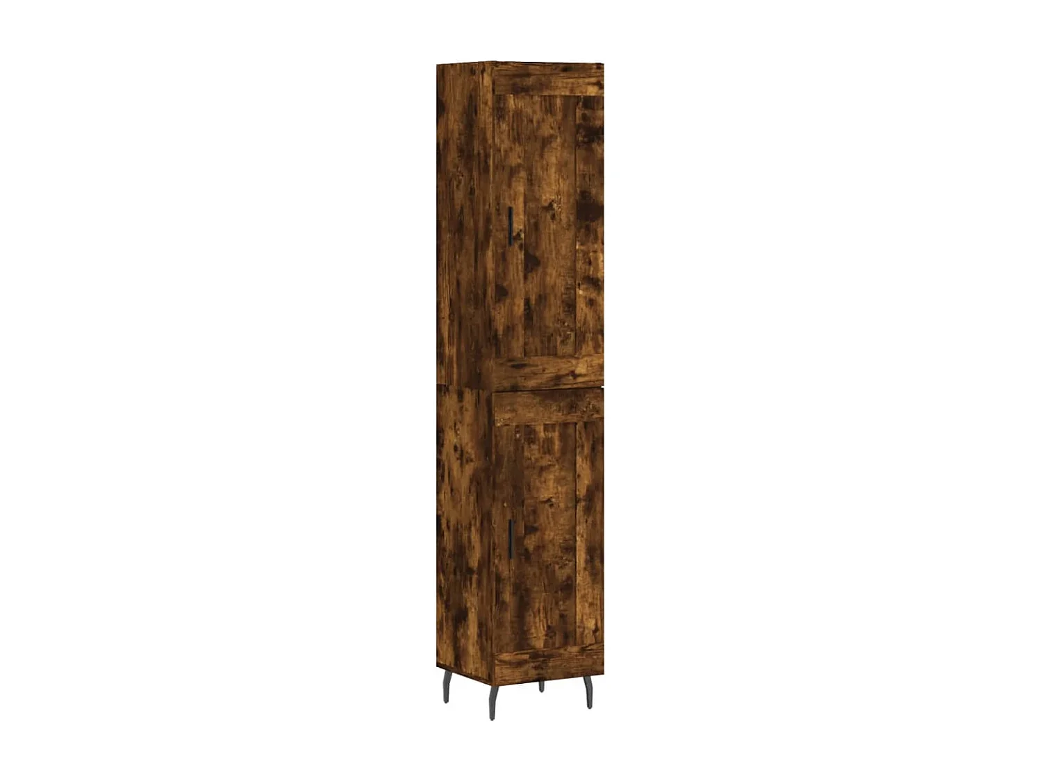 Hoge kast 34,5x34x180 cm bewerkt hout gerookt eikenkleurig