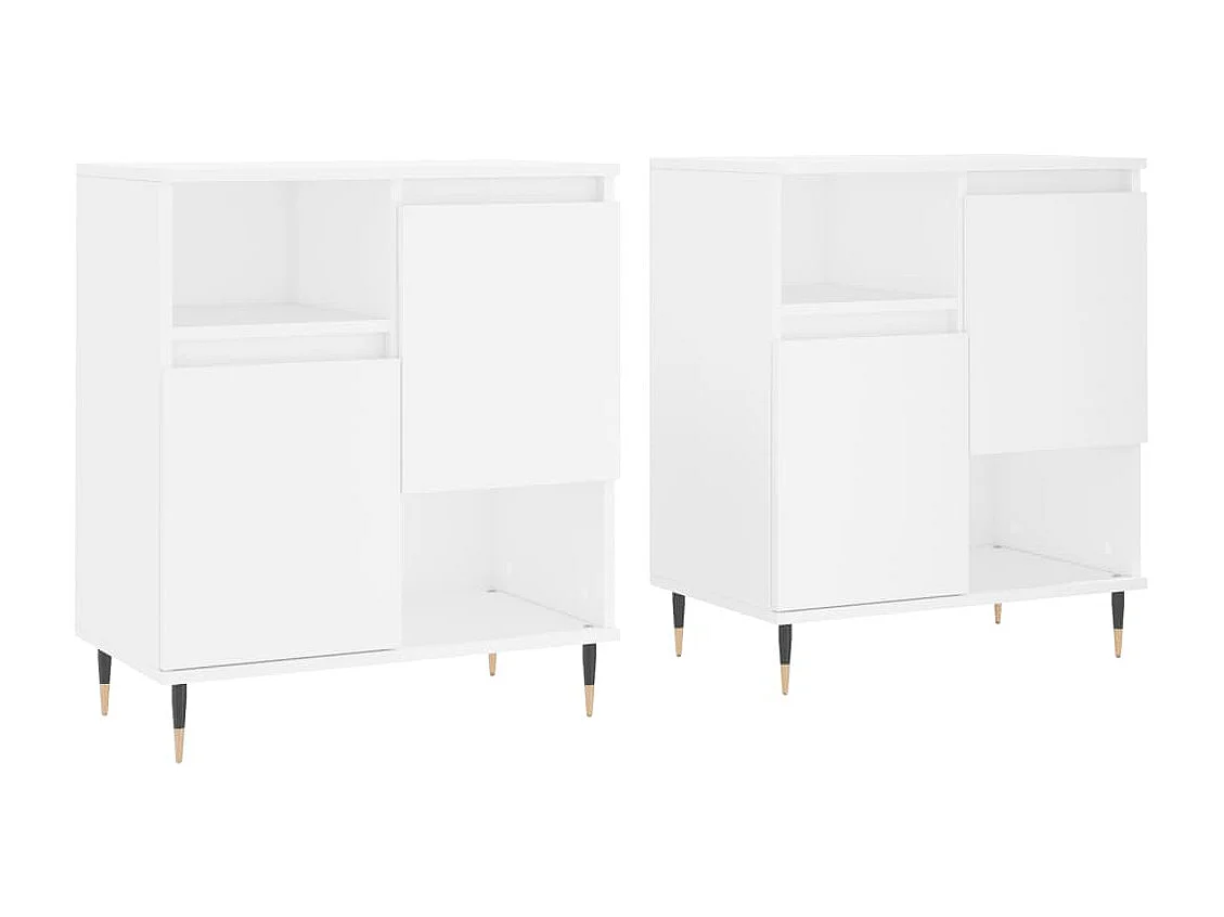 Sideboards 2 Stk. Weiß Holzwerkstoff