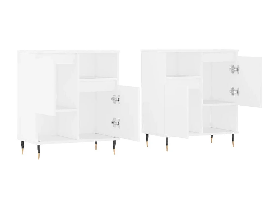 Sideboards 2 Stk. Weiß Holzwerkstoff