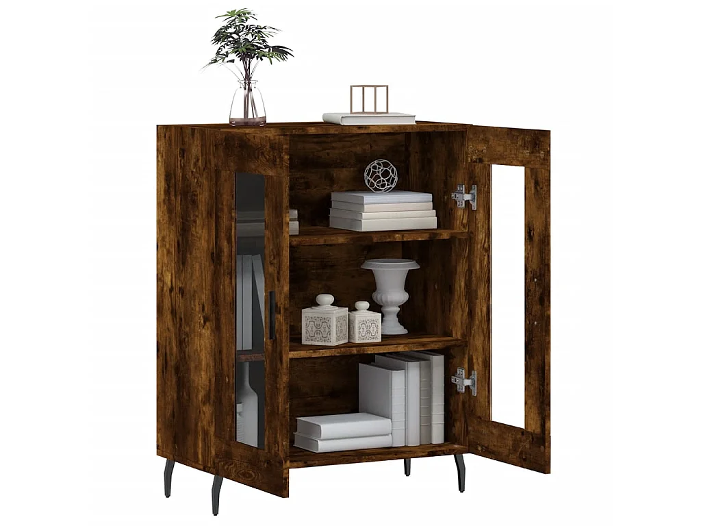 Dressoir 69,5x34x90 cm bewerkt hout gerookt eikenkleurig