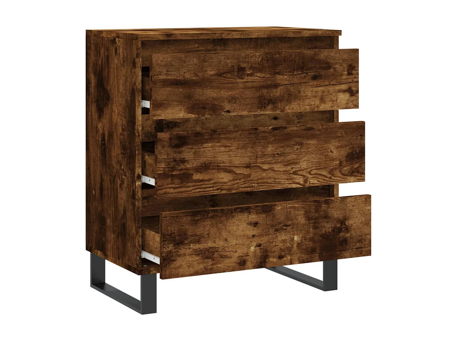 Aparador madera contrachapada color roble ahumado 60x35x70 cm