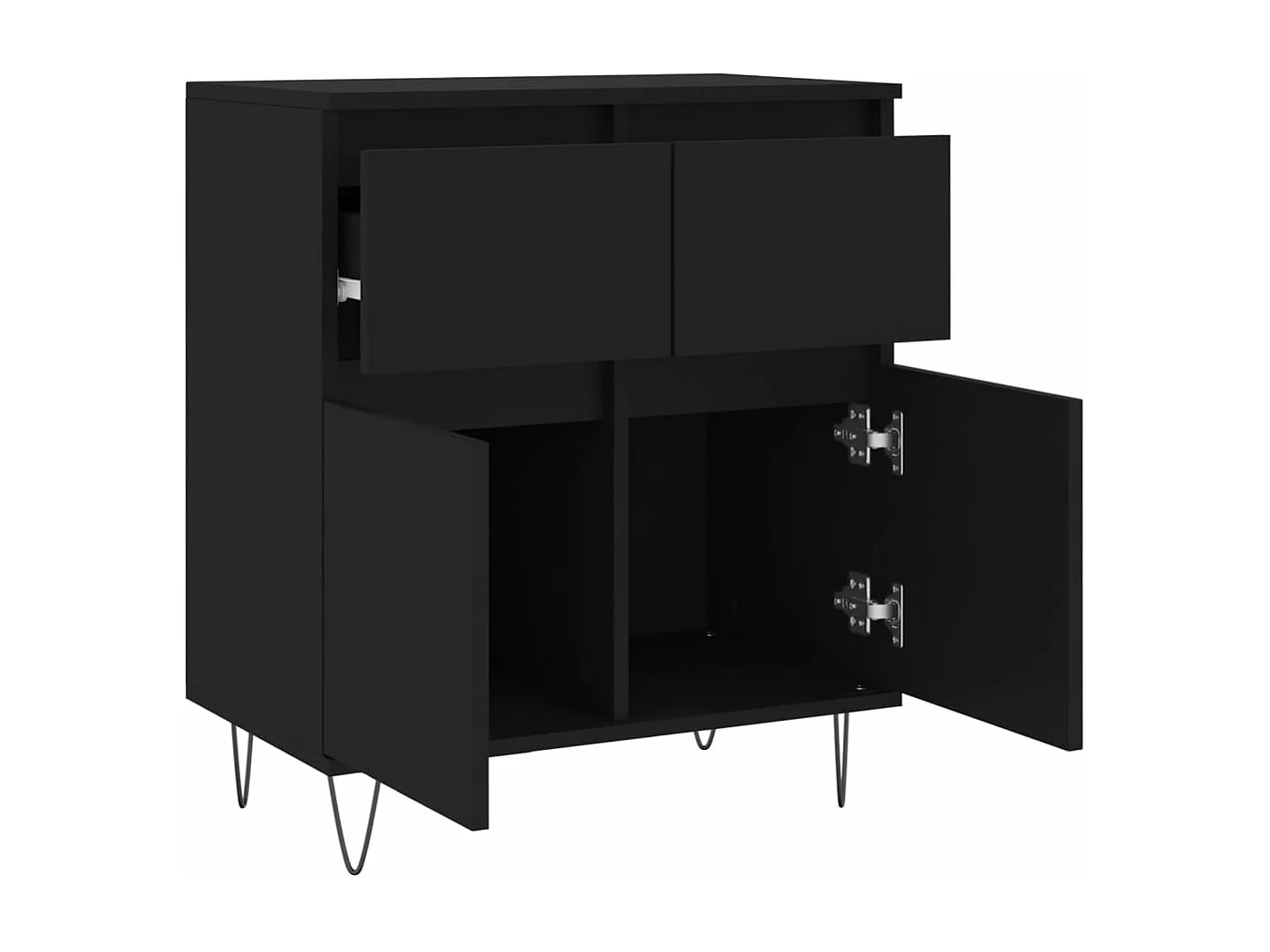Credenza Nero 60x35x70 cm in Legno Multistrato