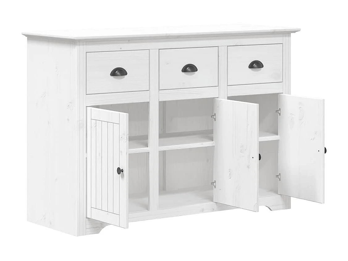 Buffet BODO blanc 115,5x44x80 cm bois massif de pin