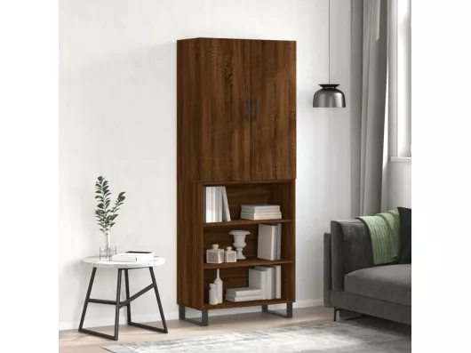 Kauf Unique Highboard Braun Eichen-Optik 69,5x34x180 cm Holzwerkstoff