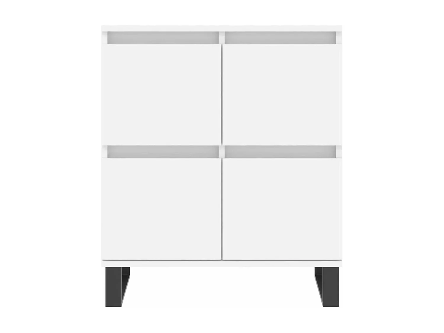 Buffets 2 pcs blanc bois d'ingénierie