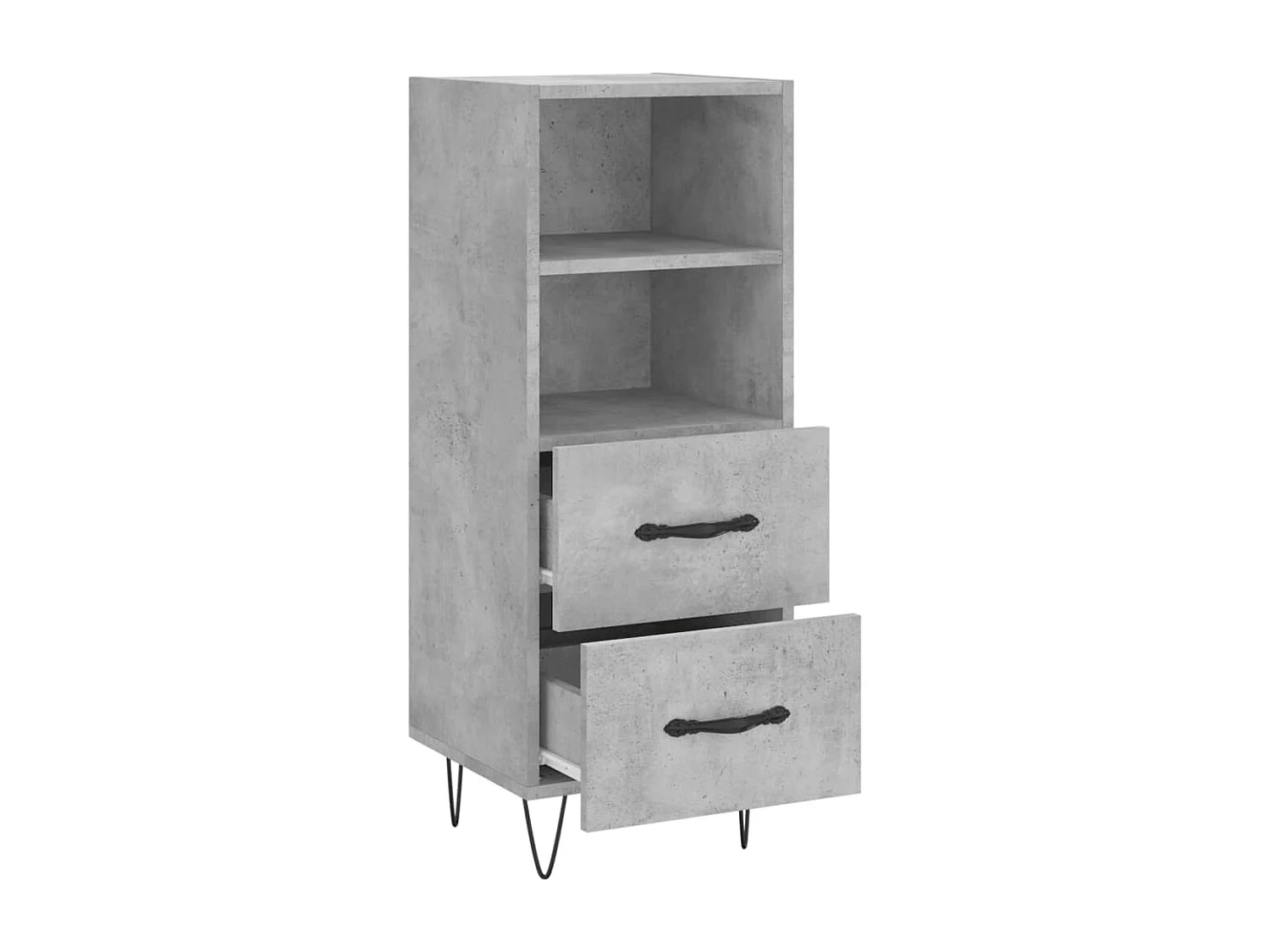 Buffet Gris béton 34,5x34x90 cm Bois d'ingénierie