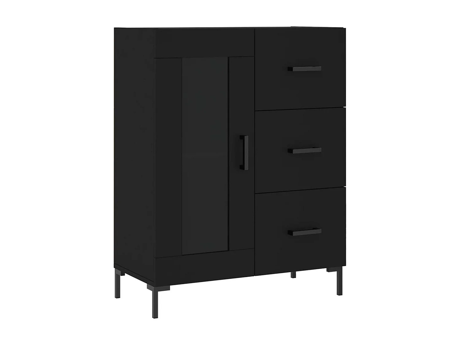 Buffet noir 69,5x34x90 cm bois d'ingénierie