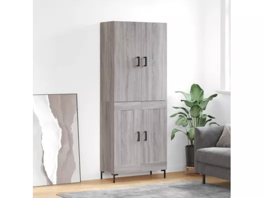 Kauf Unique Highboard Grau Sonoma 69,5x34x180 cm Holzwerkstoff