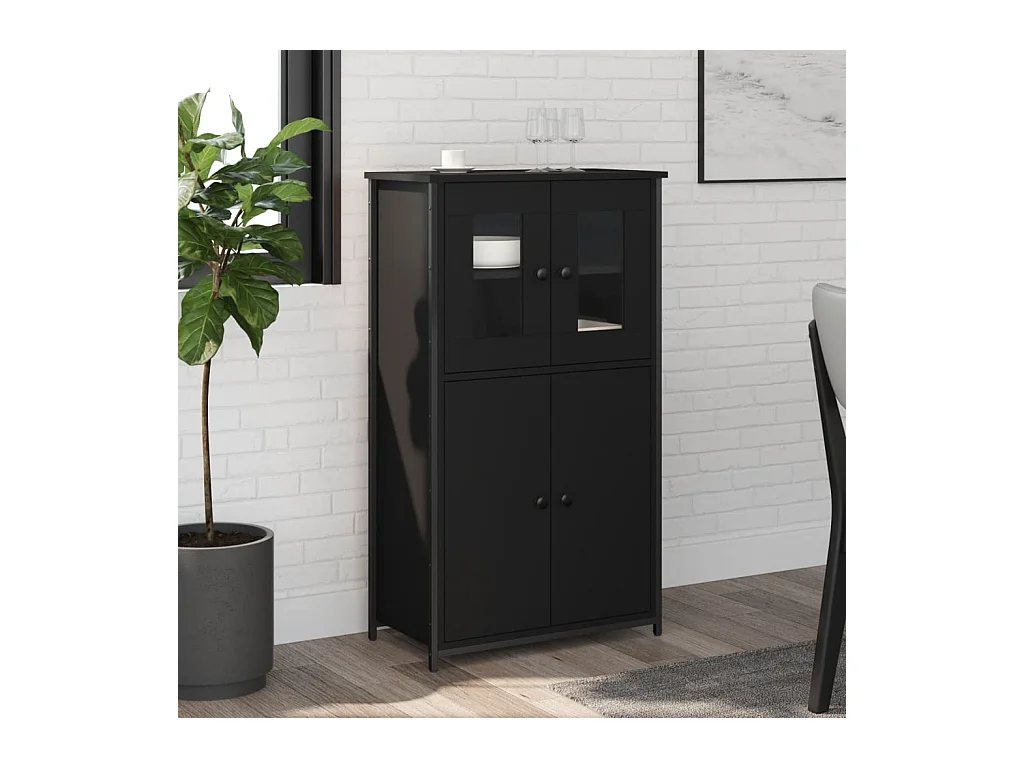 Highboard Schwarz 62x32x106,5 cm Holzwerkstoff