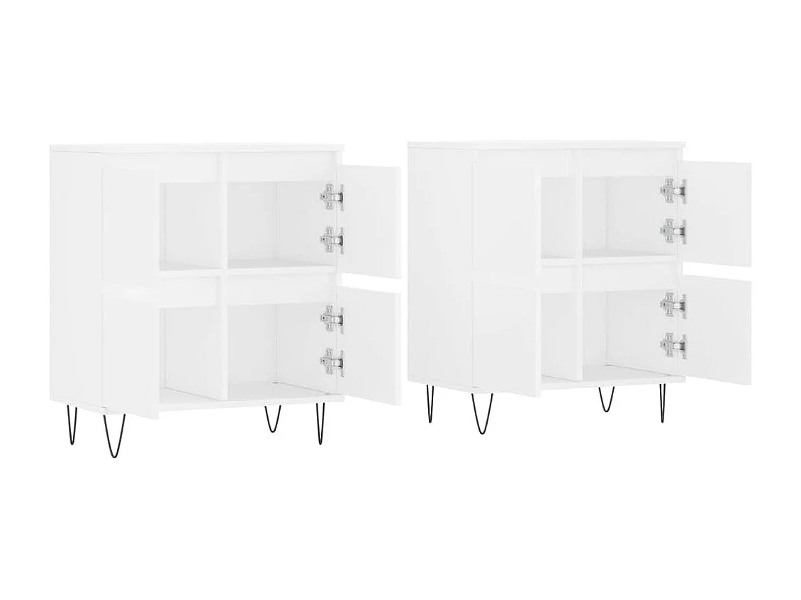 Sideboards 2 Stk. Weiß Holzwerkstoff