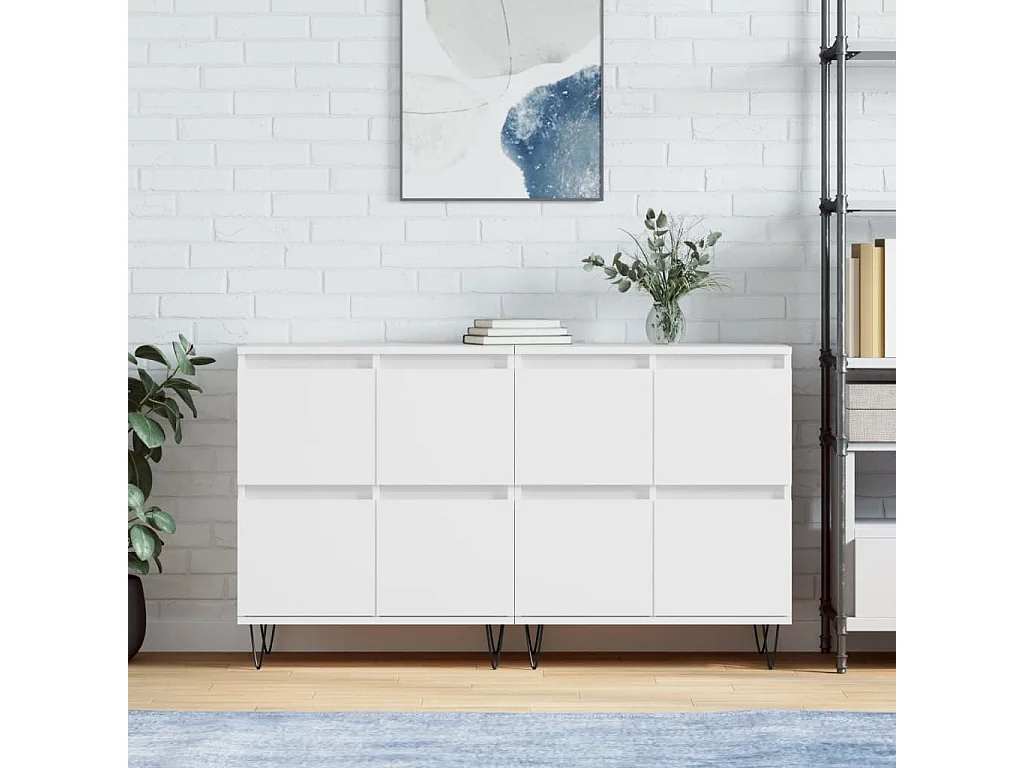 Aparadores 2 pcs derivados de madeira branco