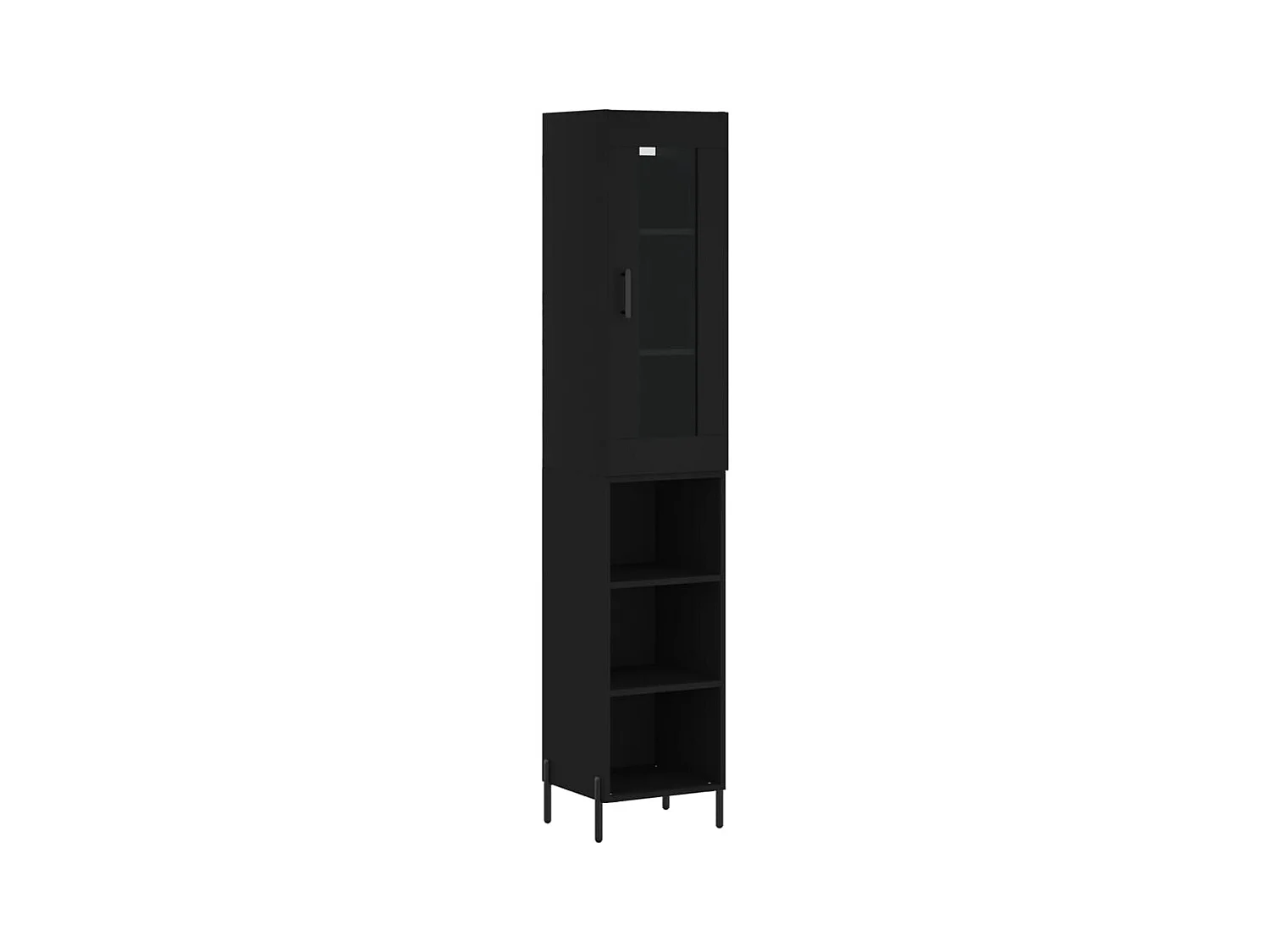 Highboard Schwarz 34,5x34x180 cm Holzwerkstoff