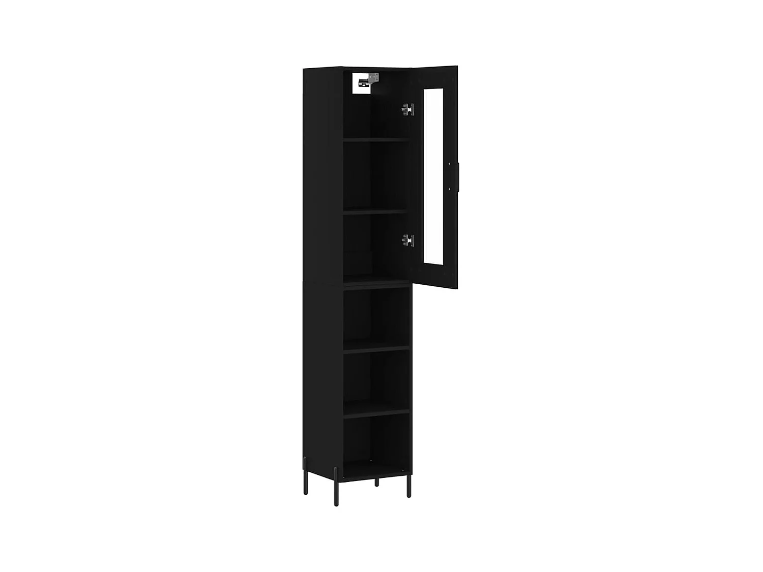 Highboard Schwarz 34,5x34x180 cm Holzwerkstoff