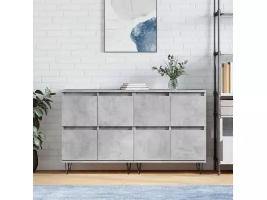 Kauf Unique Sideboards 2 Stk. Betongrau Holzwerkstoff