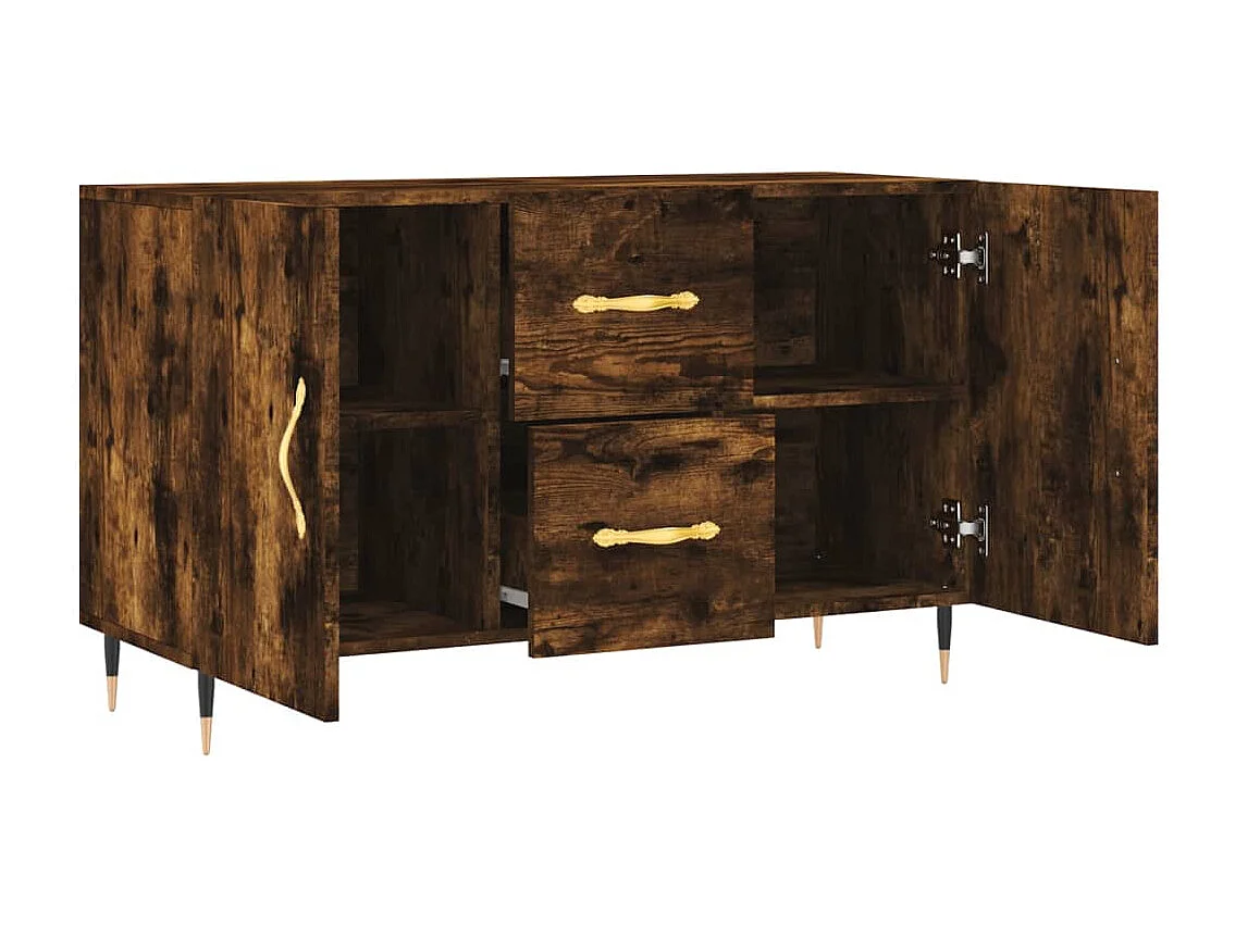 Buffet chêne fumé 100x36x60 cm bois d'ingénierie