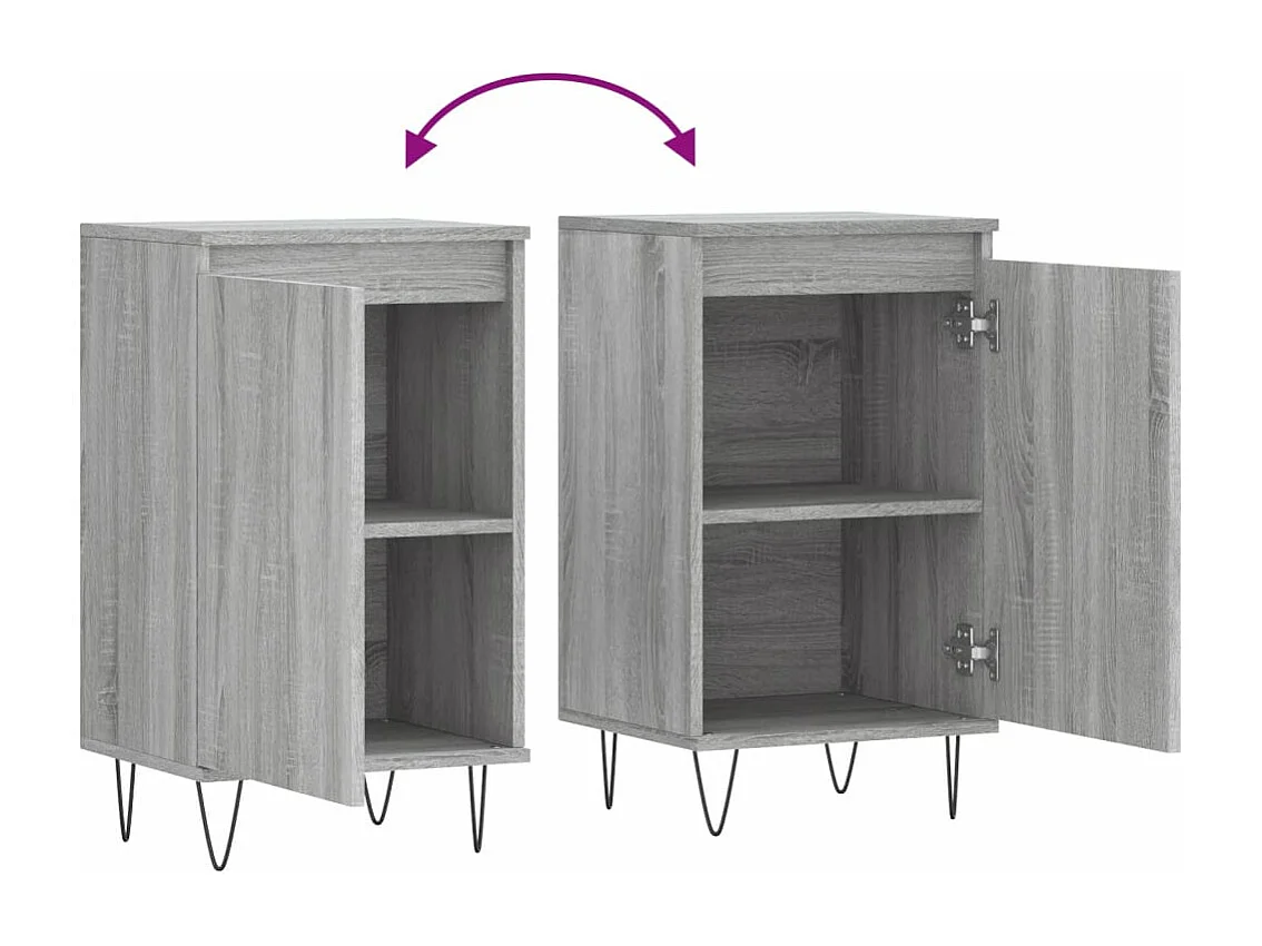 Buffets 2 pcs sonoma gris 40x35x70 cm bois d'ingénierie