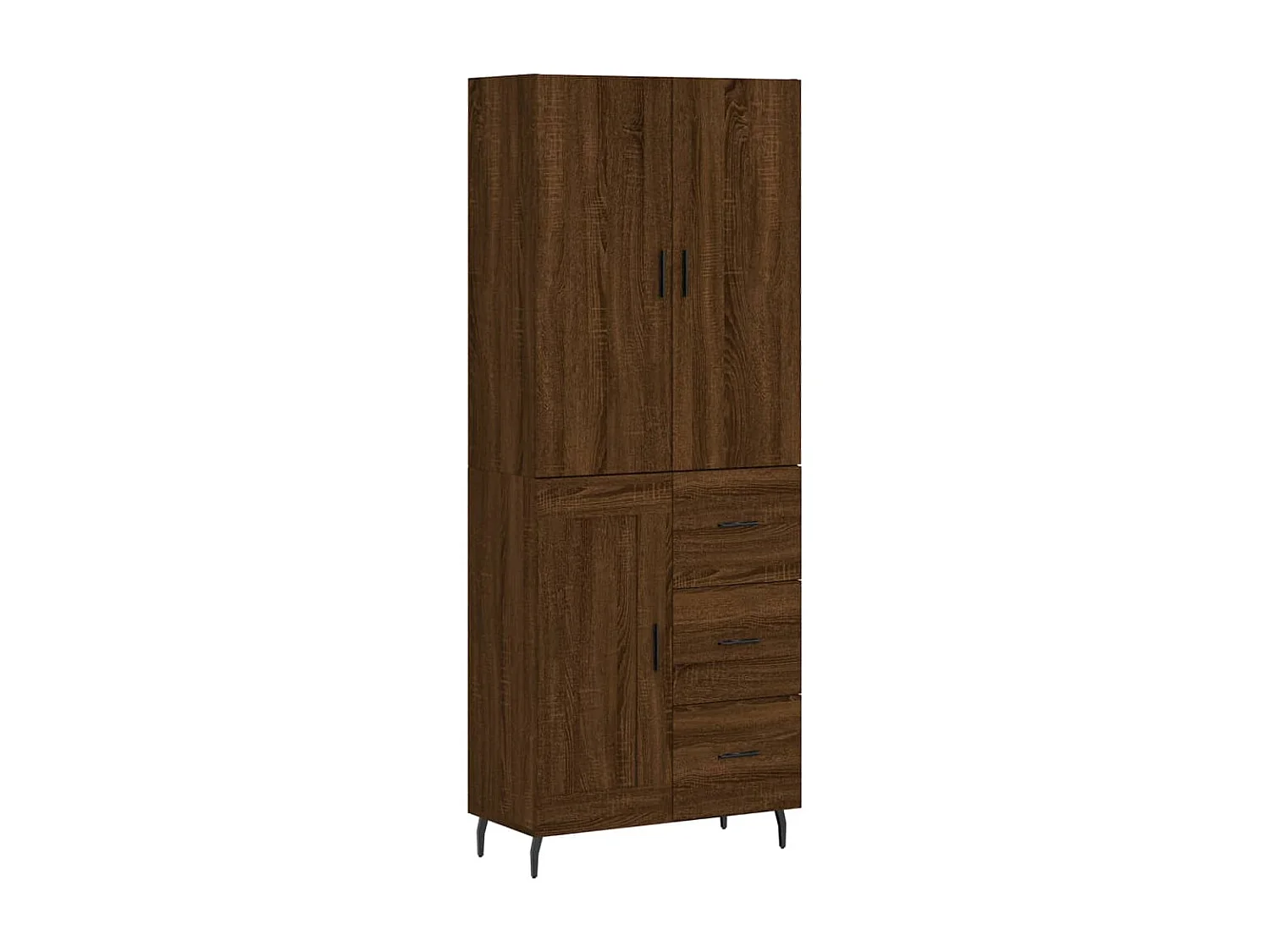 Highboard Braun Eichen-Optik 69,5x34x180 cm Holzwerkstoff