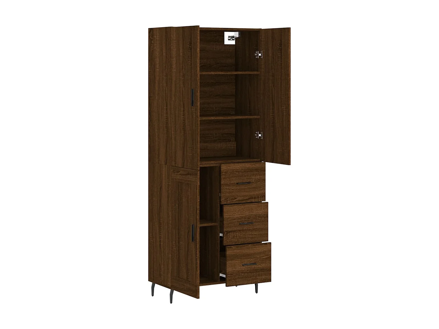 Highboard Braun Eichen-Optik 69,5x34x180 cm Holzwerkstoff