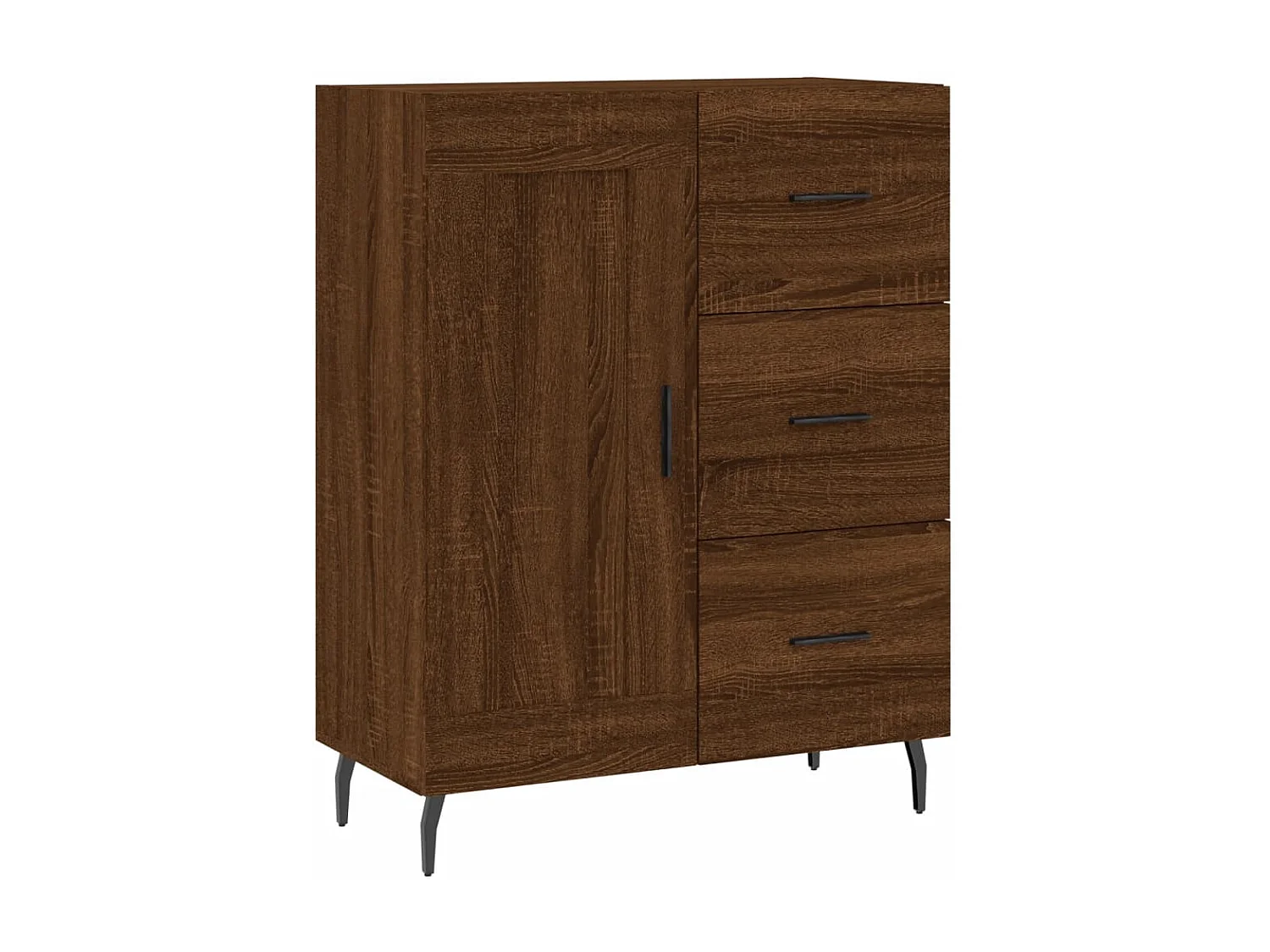 Highboard Braun Eichen-Optik 69,5x34x180 cm Holzwerkstoff