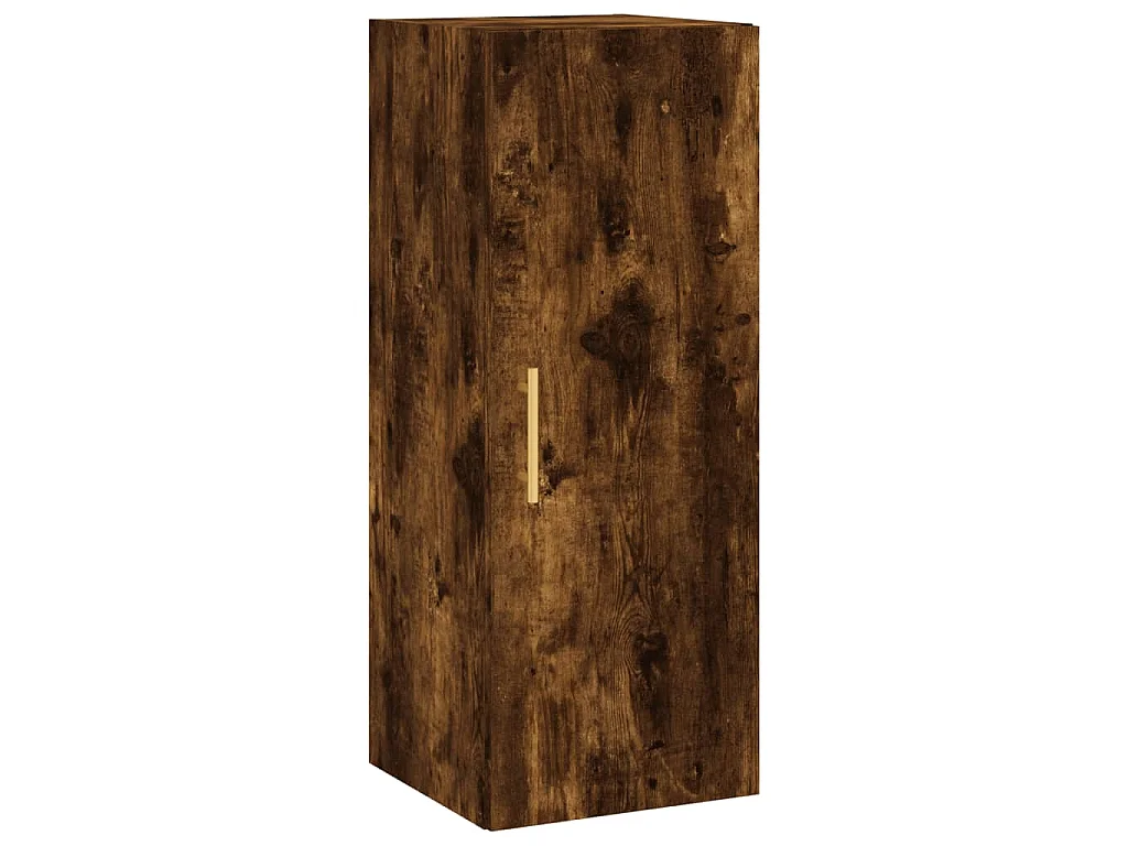 Buffet haut Chêne fumé 34,5x34x180 cm Bois d'ingénierie