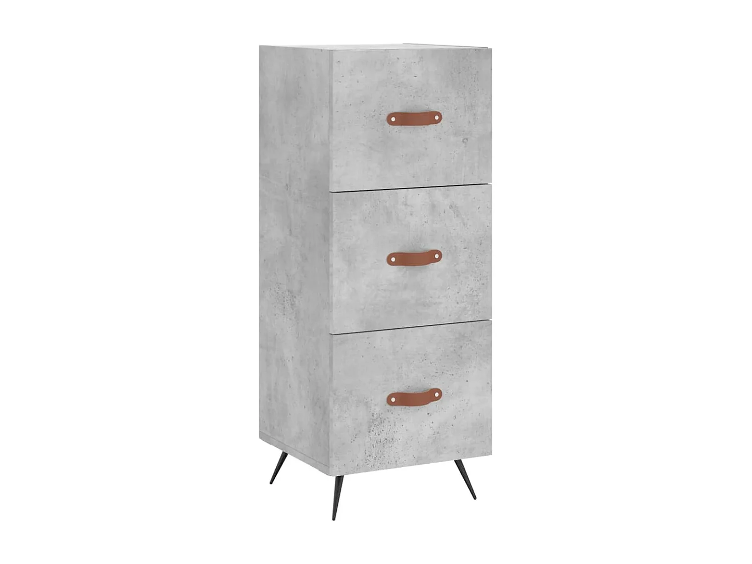 Buffet haut Gris béton 34,5x34x180 cm Bois d'ingénierie