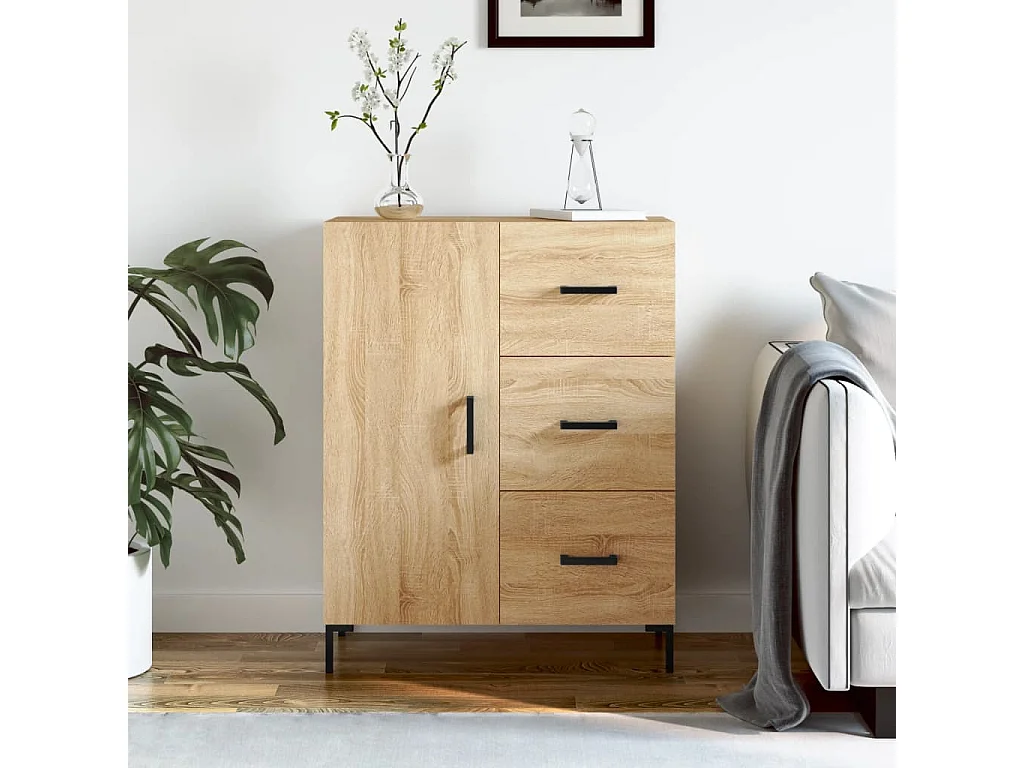 Credenza Rovere Sonoma 69,5x34x90 cm in Legno Multistrato