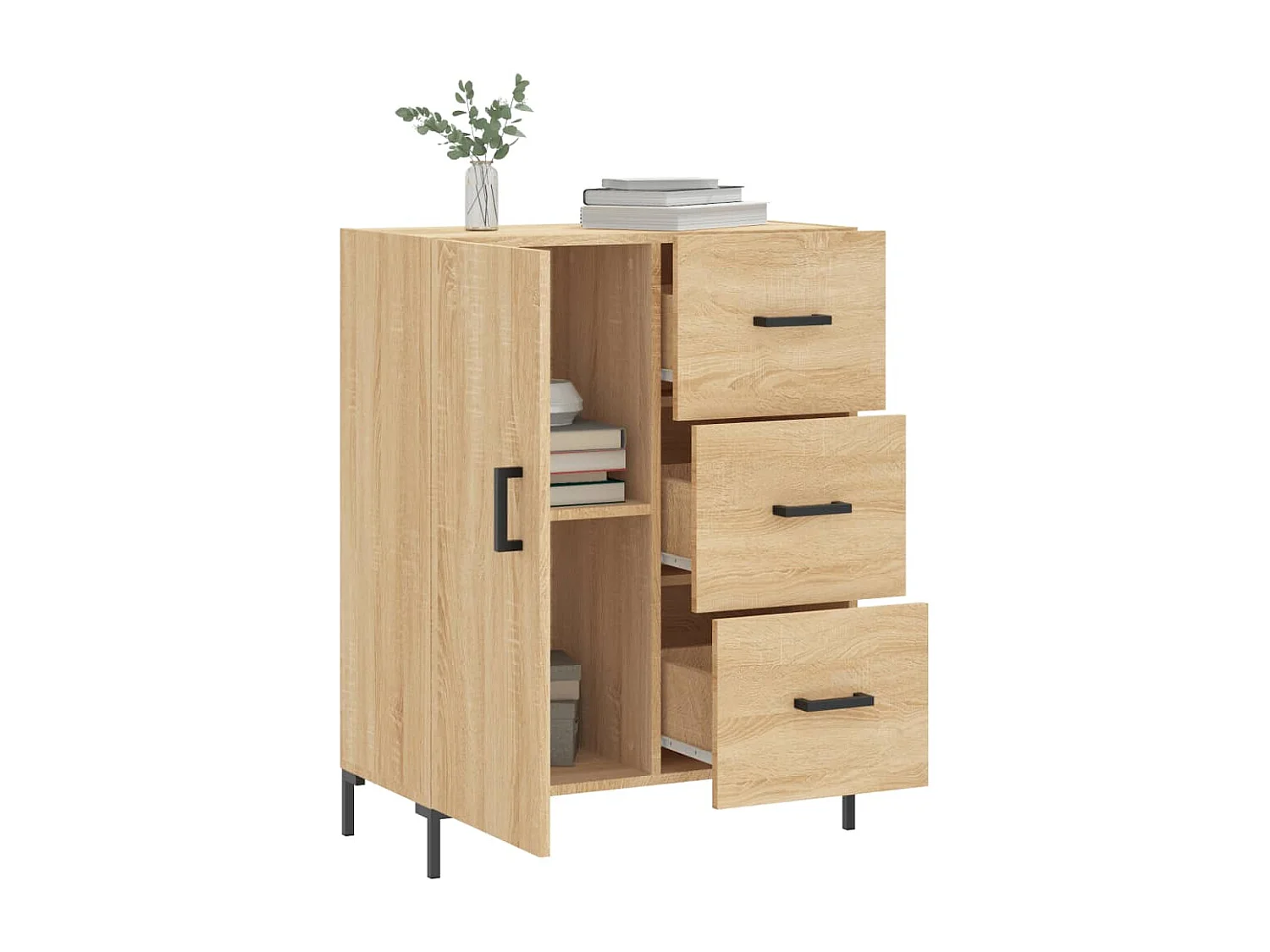 Credenza Rovere Sonoma 69,5x34x90 cm in Legno Multistrato