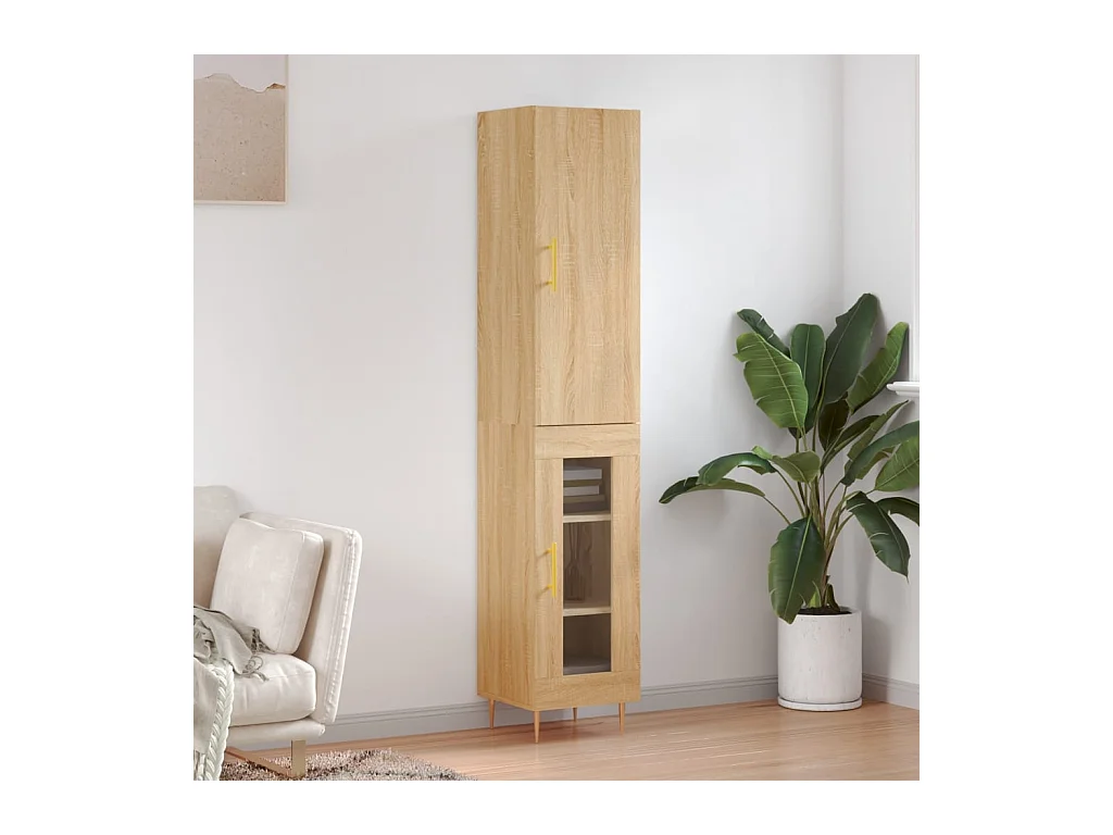 Buffet haut Chêne sonoma 34,5x34x180 cm Bois d'ingénierie