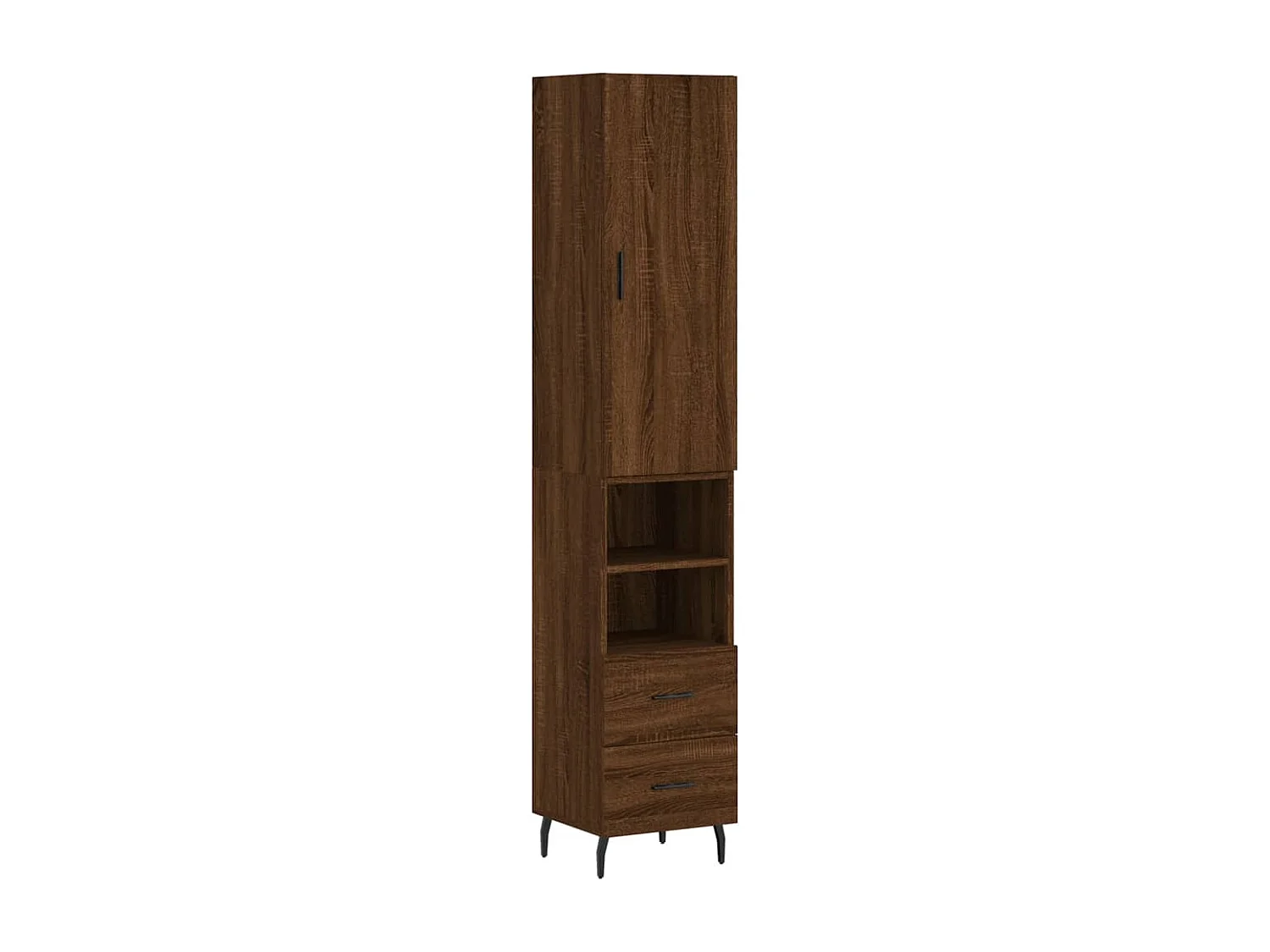 Buffet haut Chêne marron 34,5x34x180 cm Bois d'ingénierie
