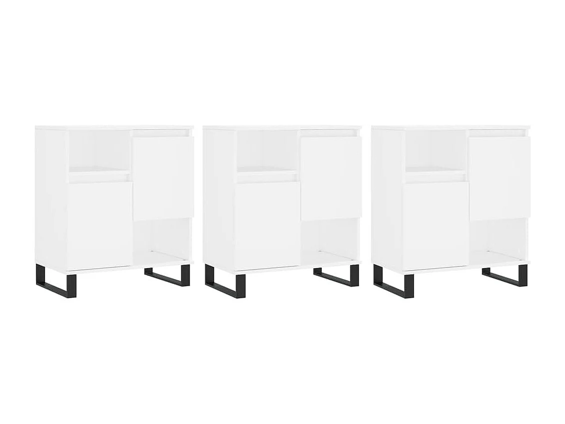 Sideboards 3 Stk. Weiß Holzwerkstoff