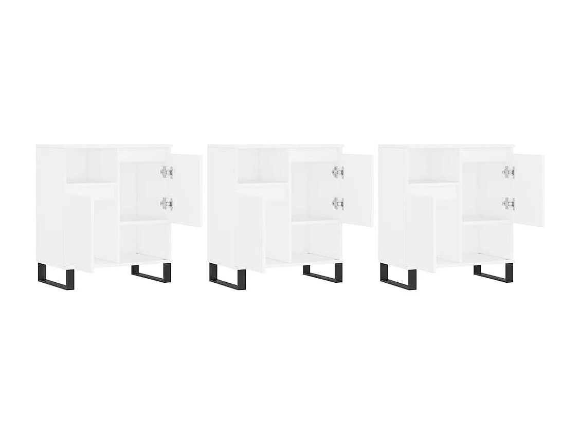 Buffets 3 pcs Blanc Bois d'ingénierie