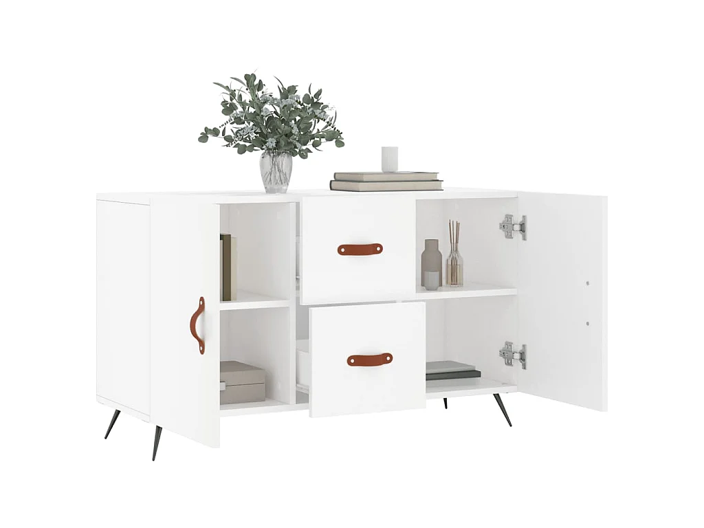 Buffet blanc 100x36x60 cm bois d'ingénierie
