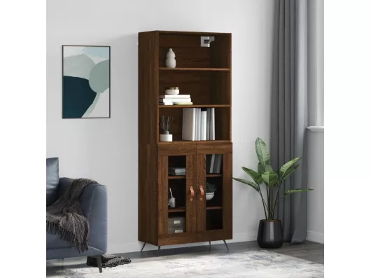 Kauf Unique Highboard Braun Eichen-Optik 69,5x34x180 cm Holzwerkstoff