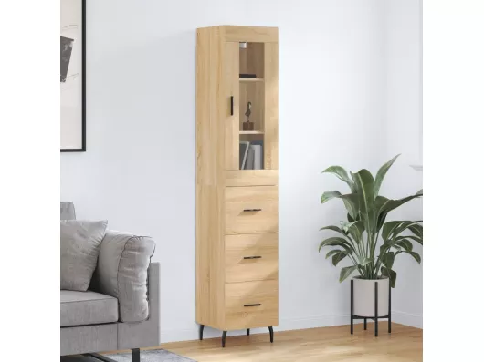 Kauf Unique Highboard Sonoma-Eiche 34,5x34x180 cm Holzwerkstoff