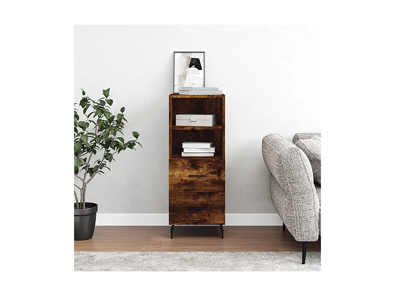 Credenza Rovere Fumo 34,5x34x90 cm in Legno Multistrato