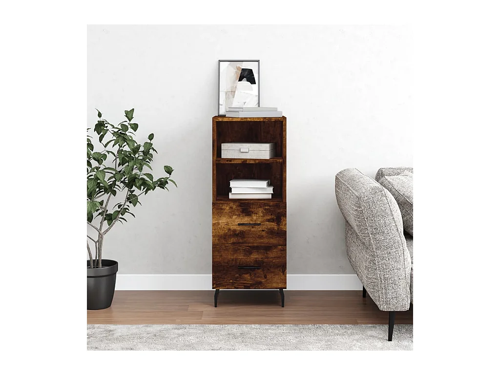Credenza Rovere Fumo 34,5x34x90 cm in Legno Multistrato