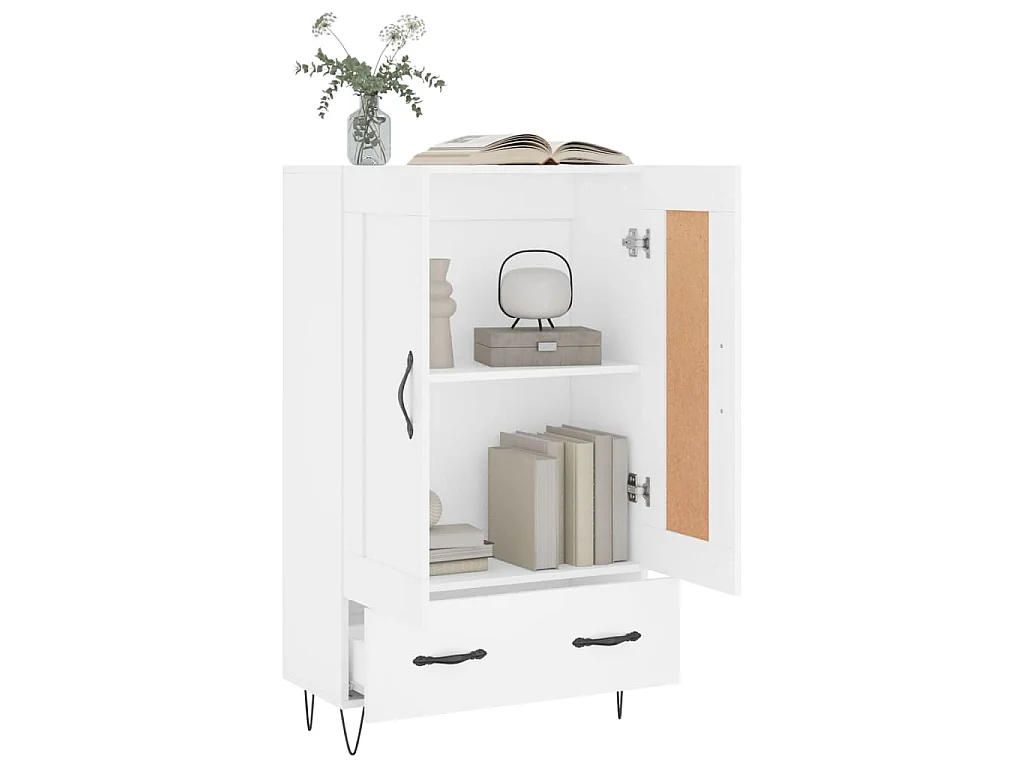 Buffet haut blanc 69,5x31x115 cm bois d'ingénierie