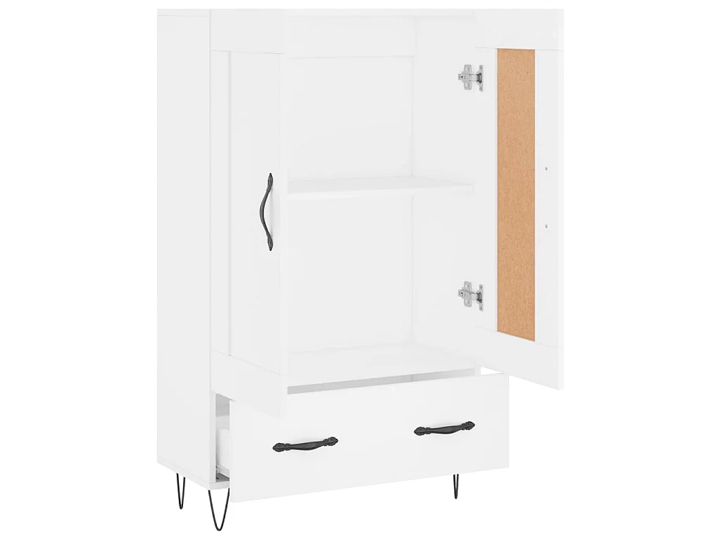 Buffet haut blanc 69,5x31x115 cm bois d'ingénierie