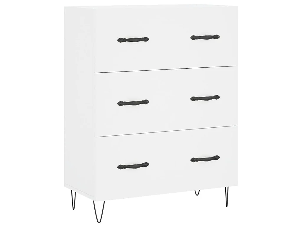 Buffet haut Blanc 69,5x34x180 cm Bois d'ingénierie