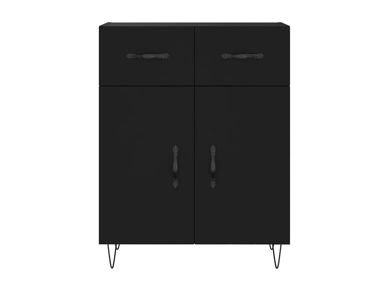 Armário alto 69,5x34x180 cm derivados de madeira preto