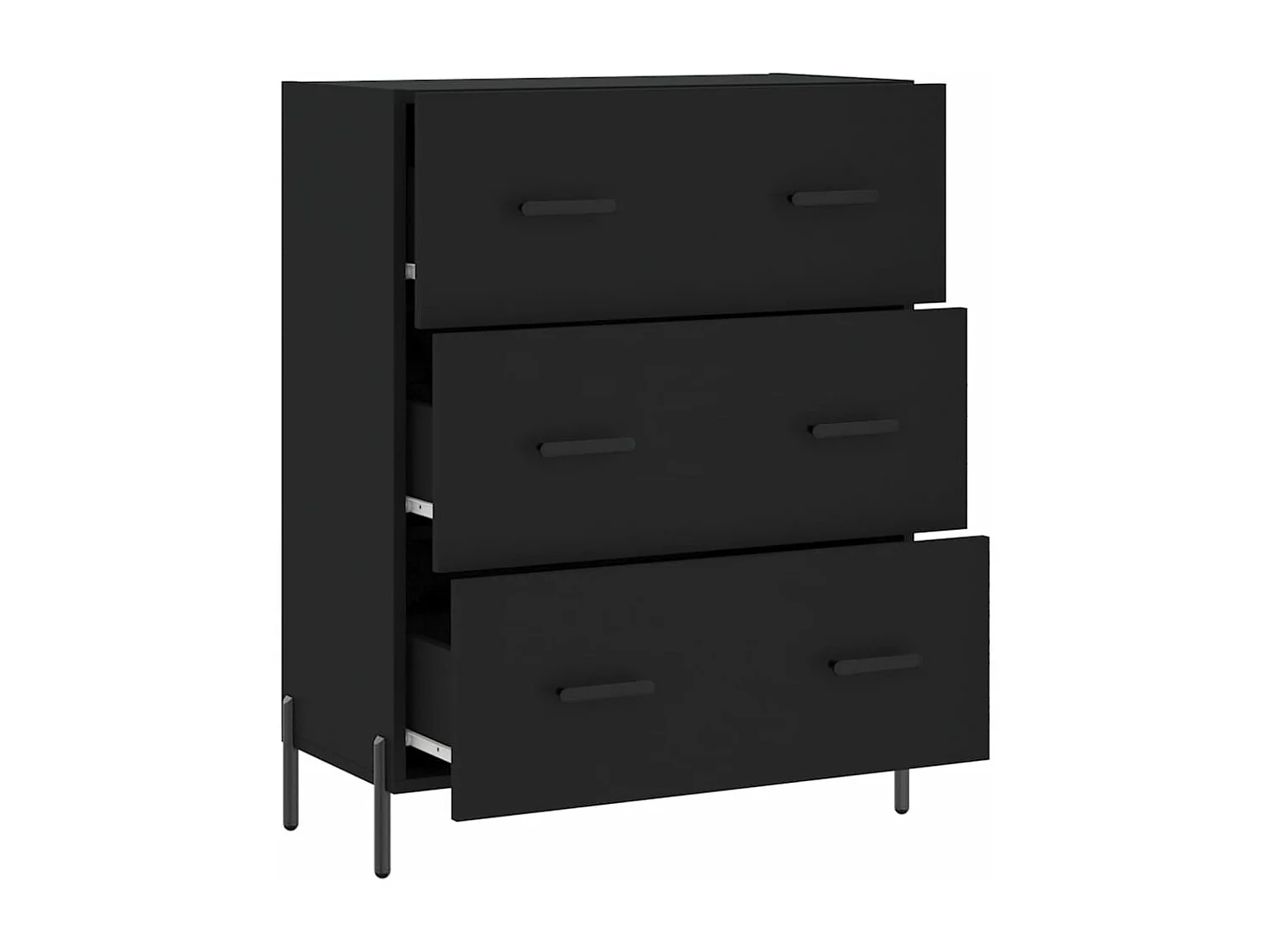 Buffet noir 69,5x34x90 cm bois d'ingénierie