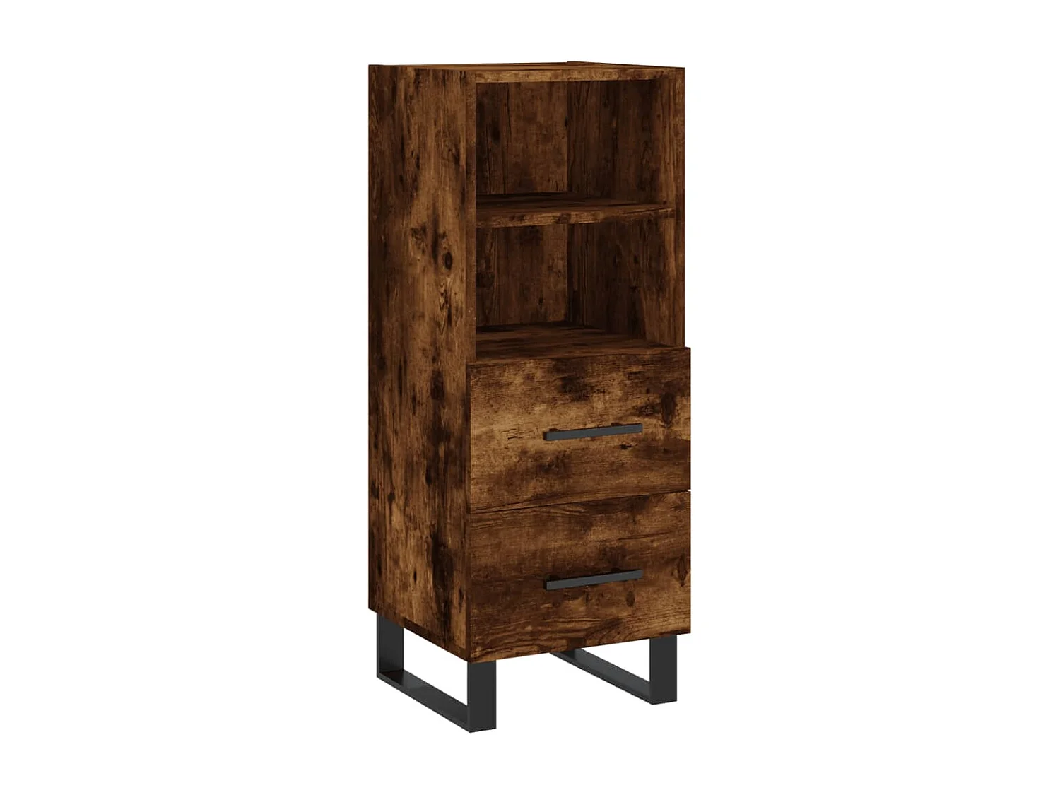 Hoge kast 34,5x34x180 cm bewerkt hout gerookt eikenkleurig