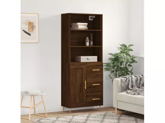 Kauf Unique Highboard Braun Eichen-Optik 69,5x34x180 cm Holzwerkstoff