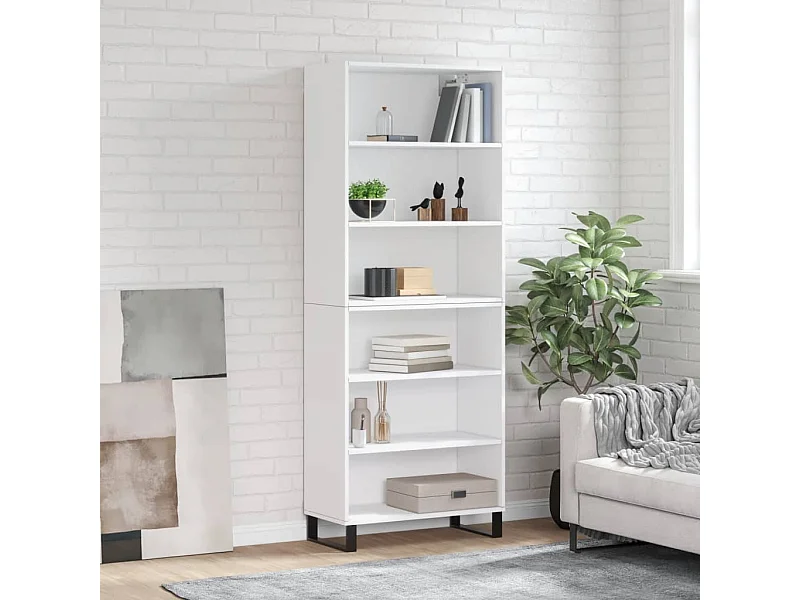 Highboard Weiß 69,5x32,5x180 cm Holzwerkstoff