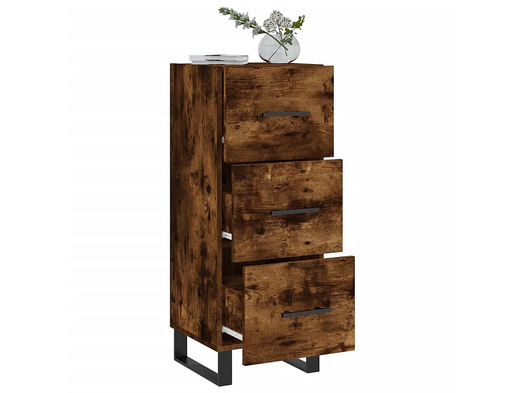 Credenza Rovere Fumo 34,5x34x90 cm in Legno Multistrato