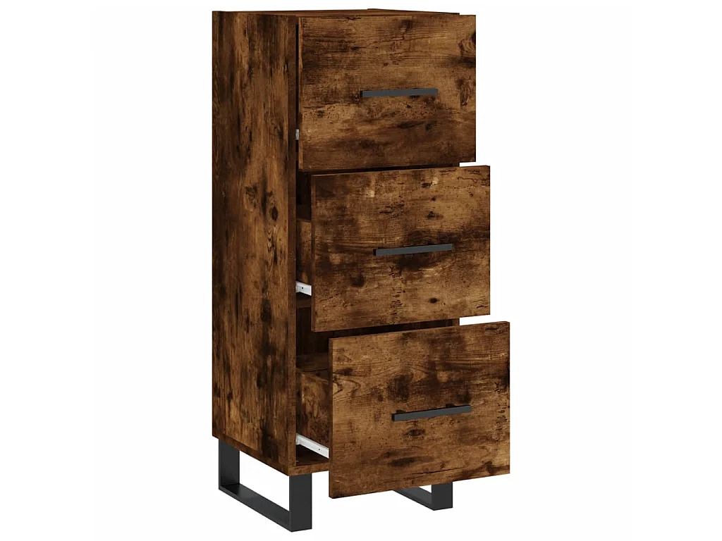 Credenza Rovere Fumo 34,5x34x90 cm in Legno Multistrato