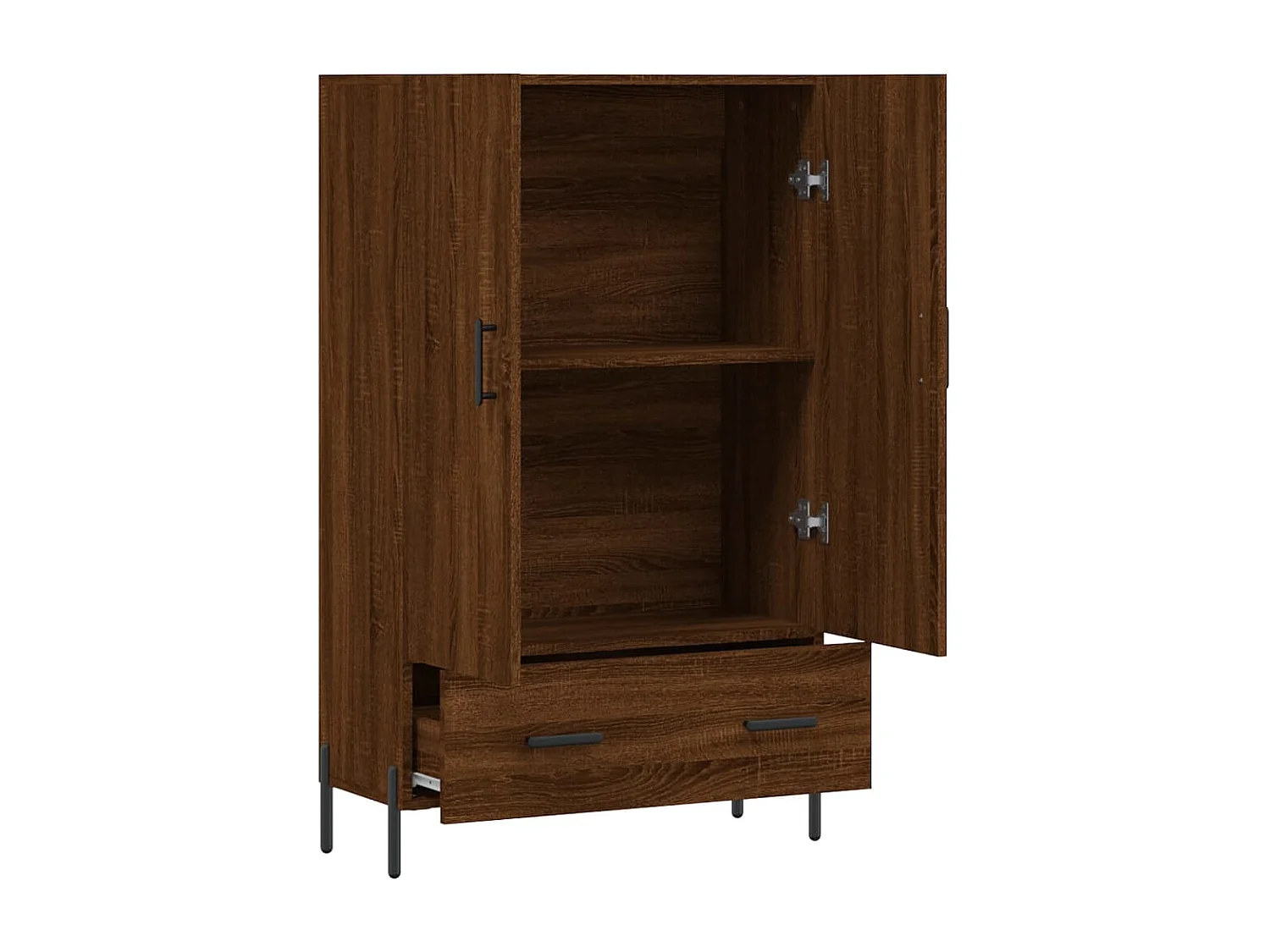 Buffet haut chêne marron 69,5x31x115 cm bois d'ingénierie