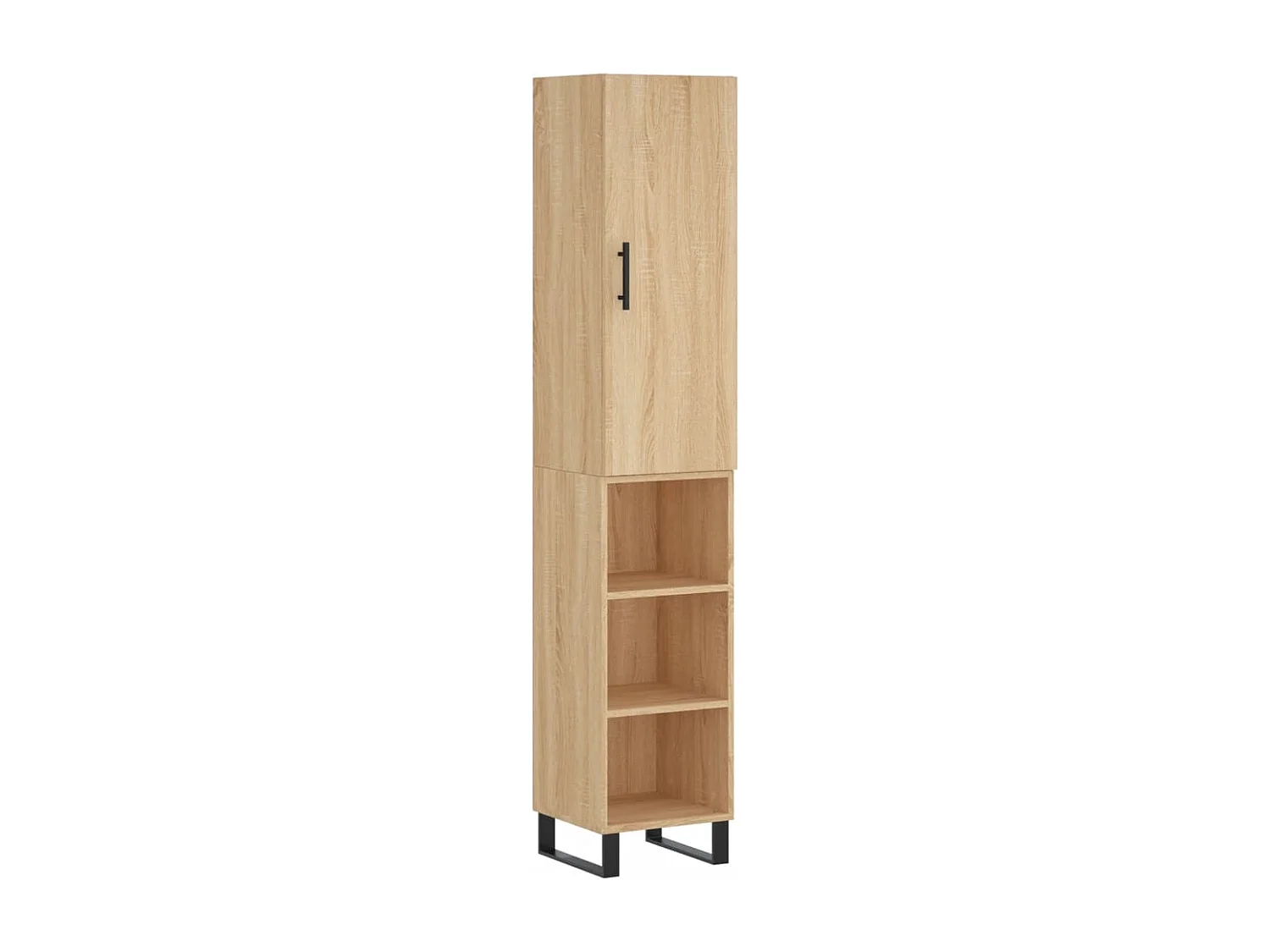 Hoge kast 34,5x34x180 cm bewerkt hout sonoma eikenkleurig