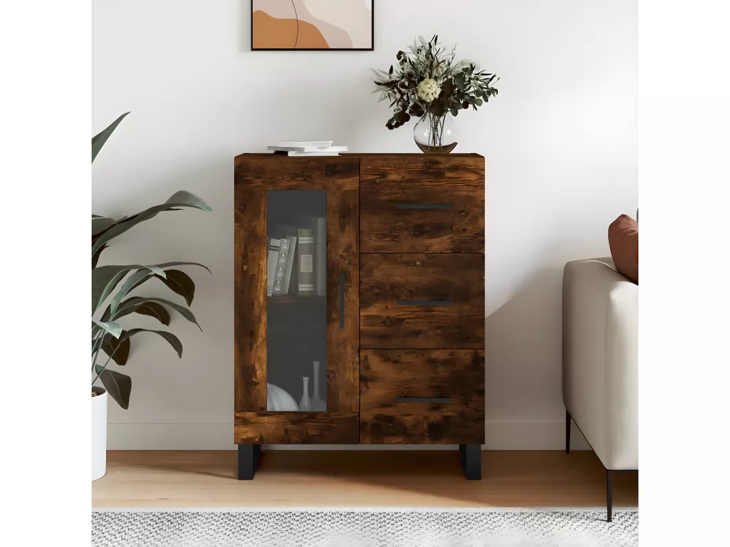 Kauf Unique Sideboard Räuchereiche 69,5x34x90 cm Holzwerkstoff